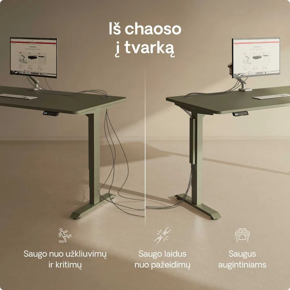 Desktronic Magnetinis darbo stalo laidų laikiklis, Metalinis, Žalias