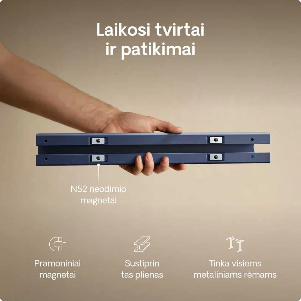 Mėlynas laidų laikiklis su N52 magnetais