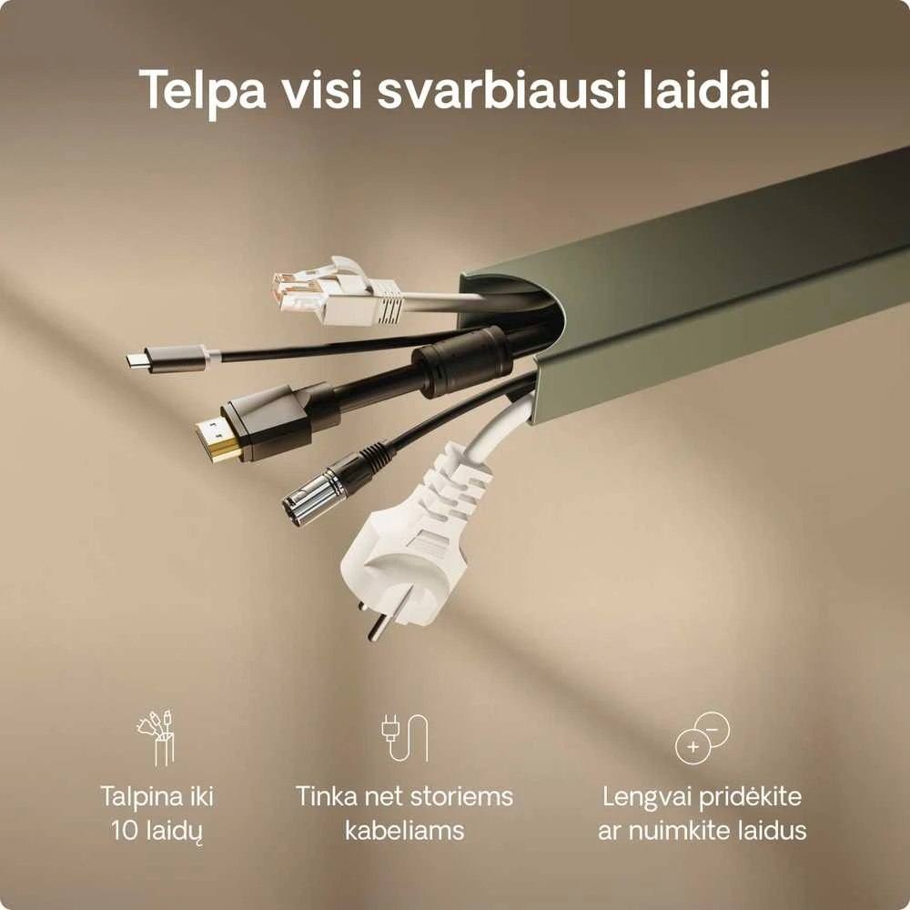 Desktronic Magnetinis darbo stalo laidų laikiklis, Metalinis, Žalias