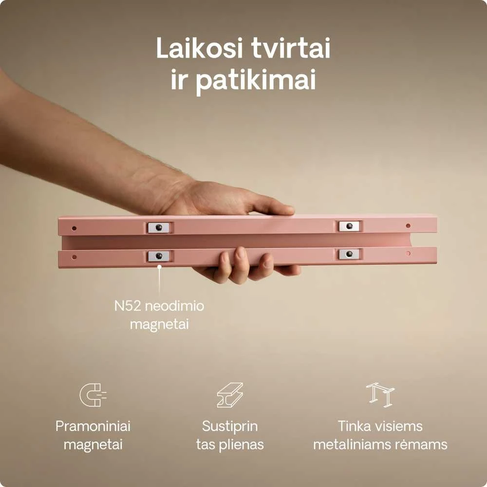 Rožinis magnetinis laidų laikiklis su N52 magnetais