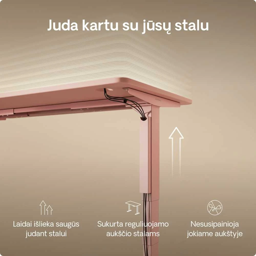 Desktronic Magnetinis darbo stalo laidų laikiklis, Metalinis, Rožinis