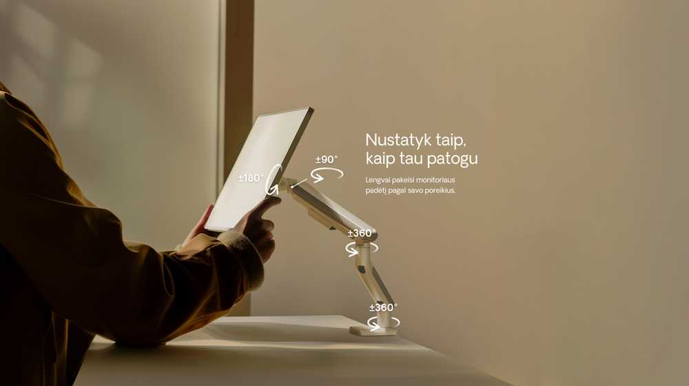 Desktronic Monitoriaus laikiklis dvigubas Juodas