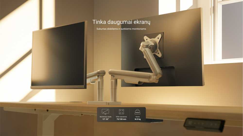 Desktronic Monitoriaus laikiklis viengubas Juodas