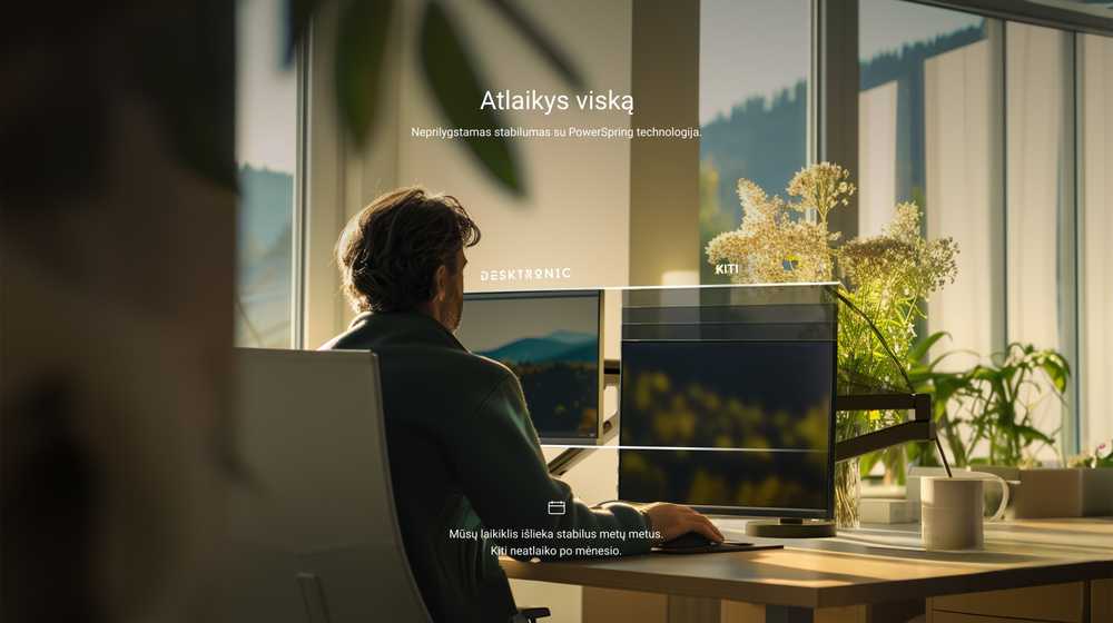 Desktronic Monitoriaus laikiklis viengubas Juodas