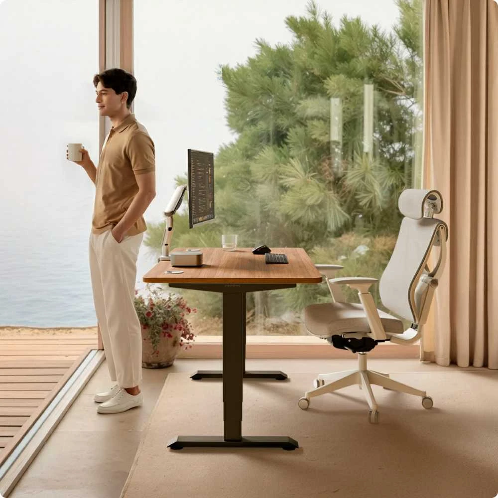 Desktronic HomePro stalas prie lango su darbo kėde