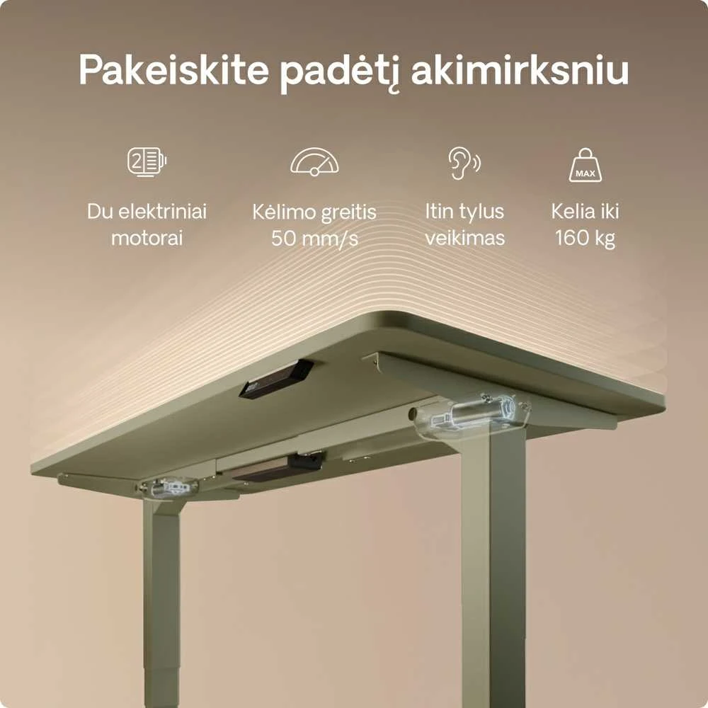 Desktronic HomePro stalo techninės savybės ir motorai