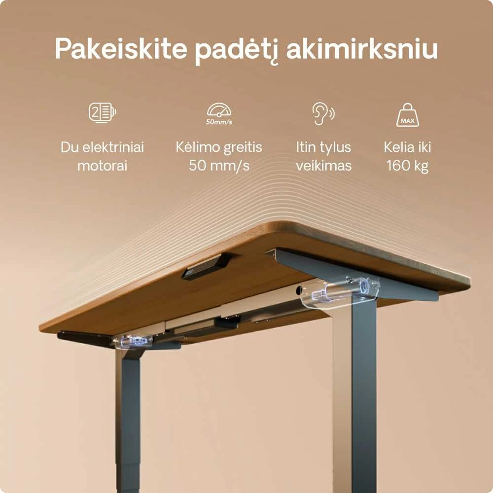 Desktronic HomePro stalo elektrinio kėlimo mechanizmo schema
