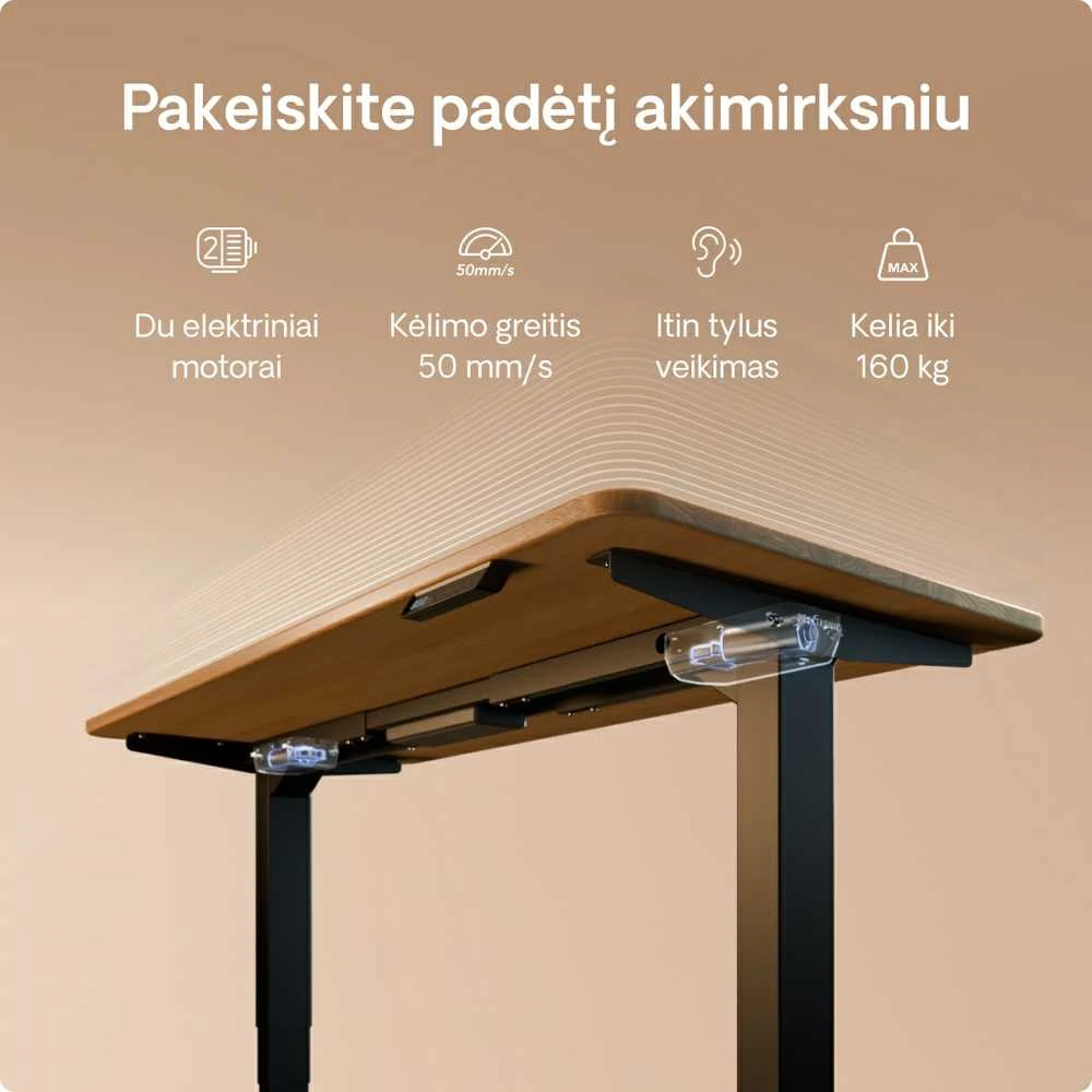 Desktronic stalo techninių parametrų schema