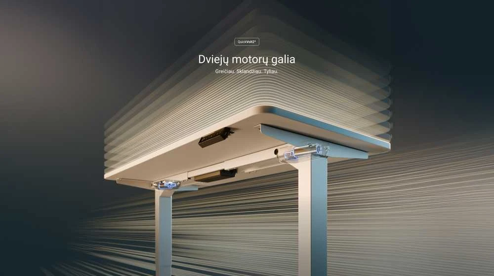 Desktronic stalas: dvigubo motoro veikimo principas