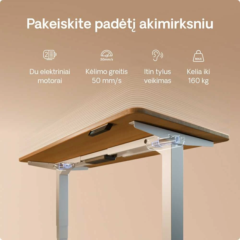 Desktronic reguliuojamo stalo techninės charakteristikos