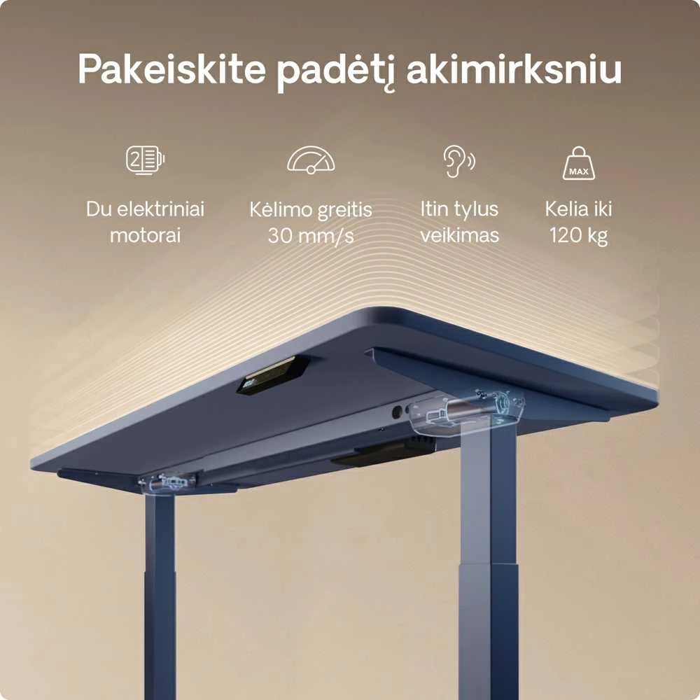 Desktronic HomeOne stalo mechanizmo techninės savybės