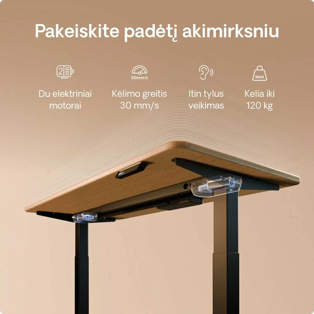 Stalo techniniai parametrai: motorai ir keliamoji galia