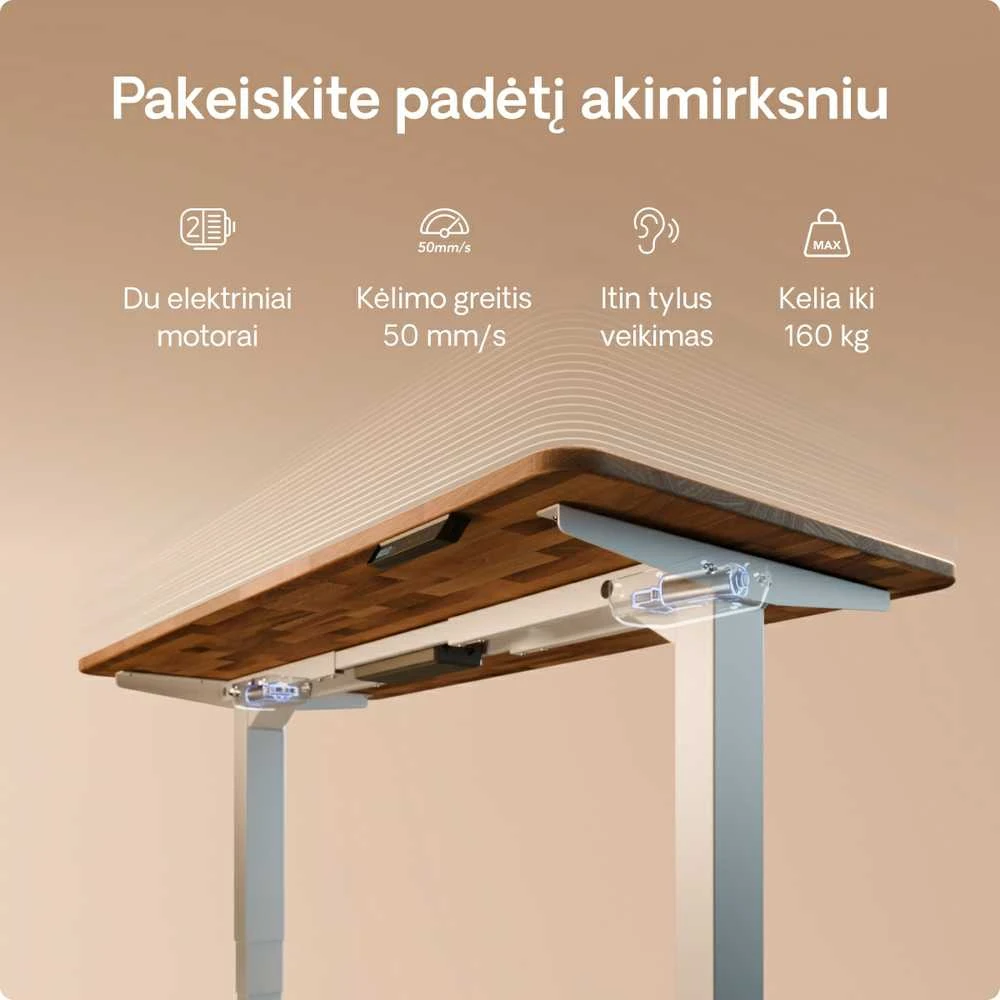 Desktronic HomePro stalo techninių parametrų schema