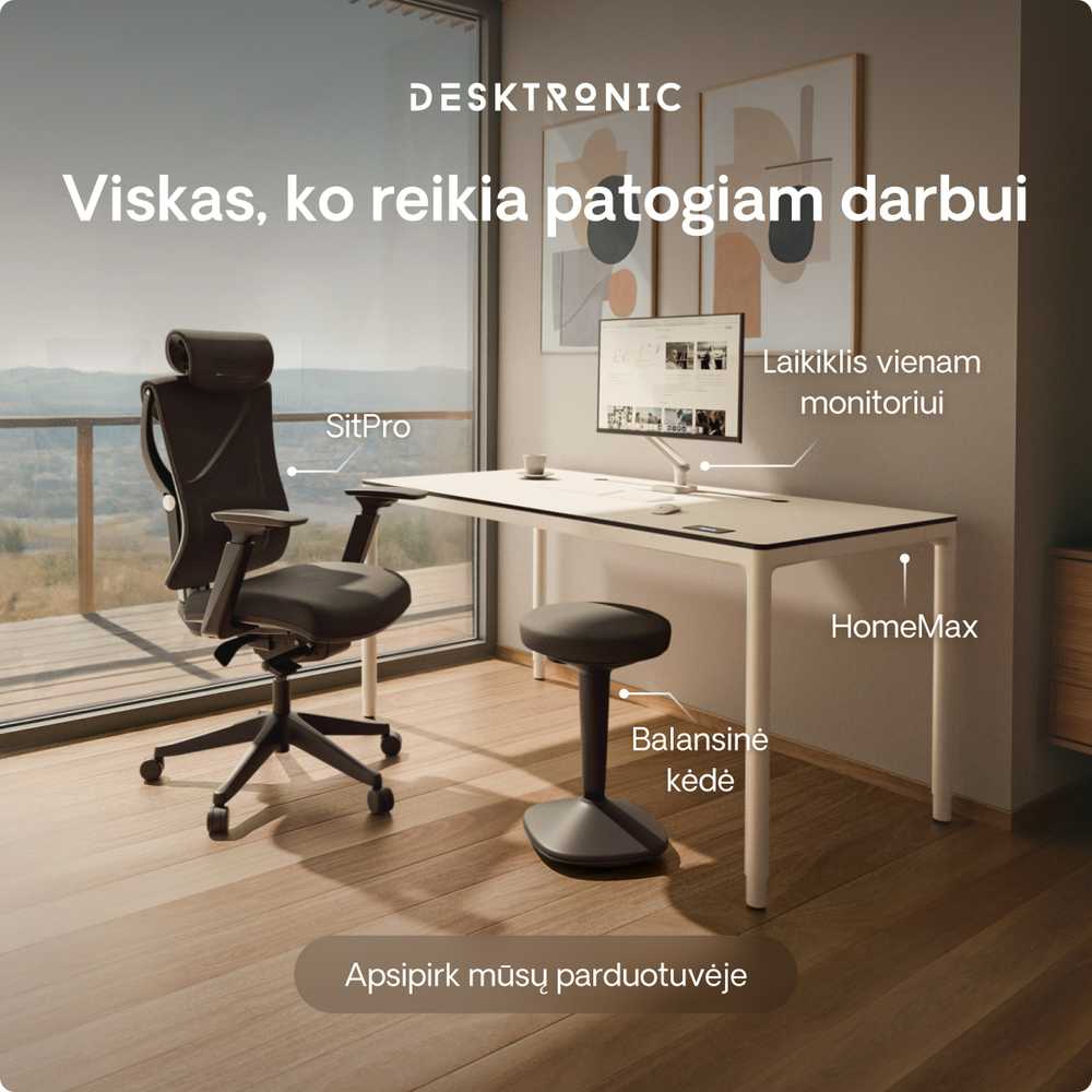 Ergonomiška balansinė kėdė Desktronic Juoda, Neslystantis pagrindas