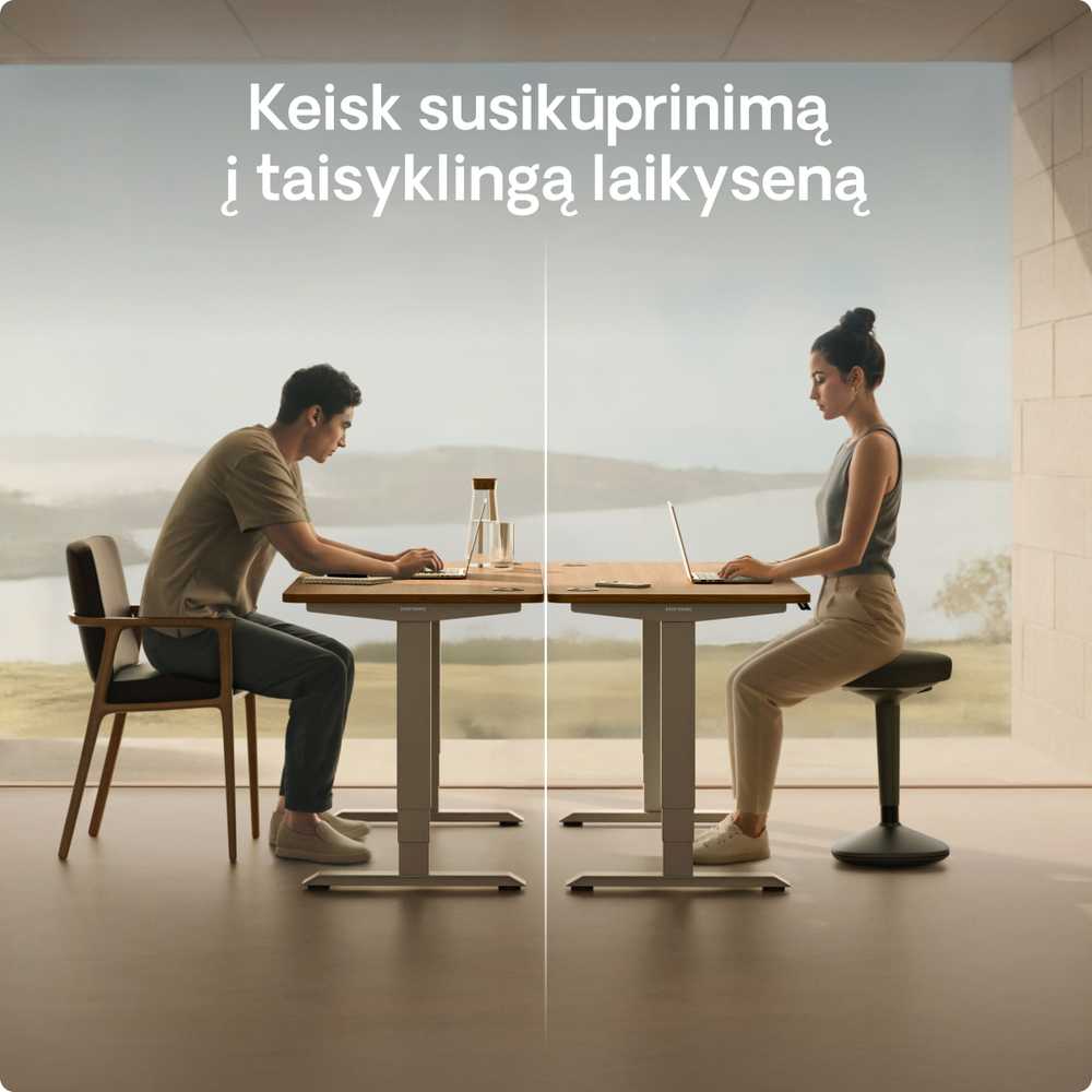 Ergonomiška balansinė kėdė Desktronic Juoda, Neslystantis pagrindas