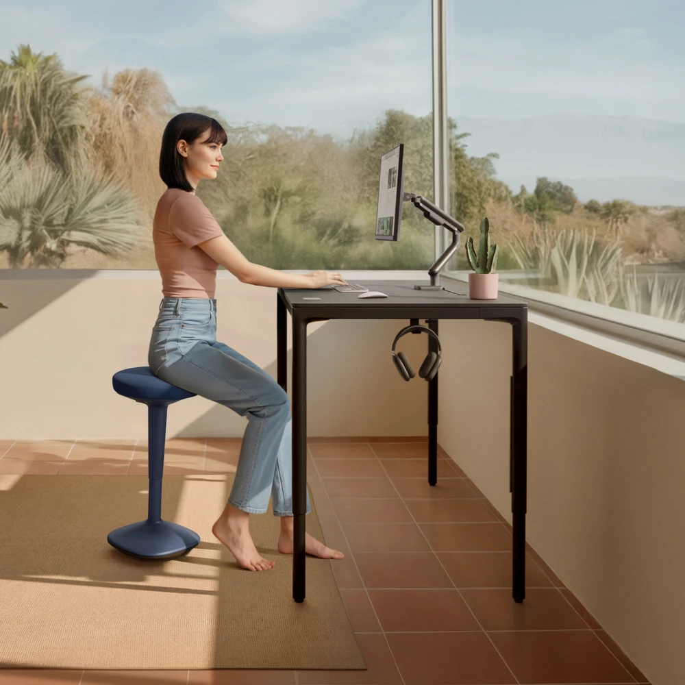 Ergonomiška balansinė kėdė Desktronic Mėlyna, Neslystantis pagrindas