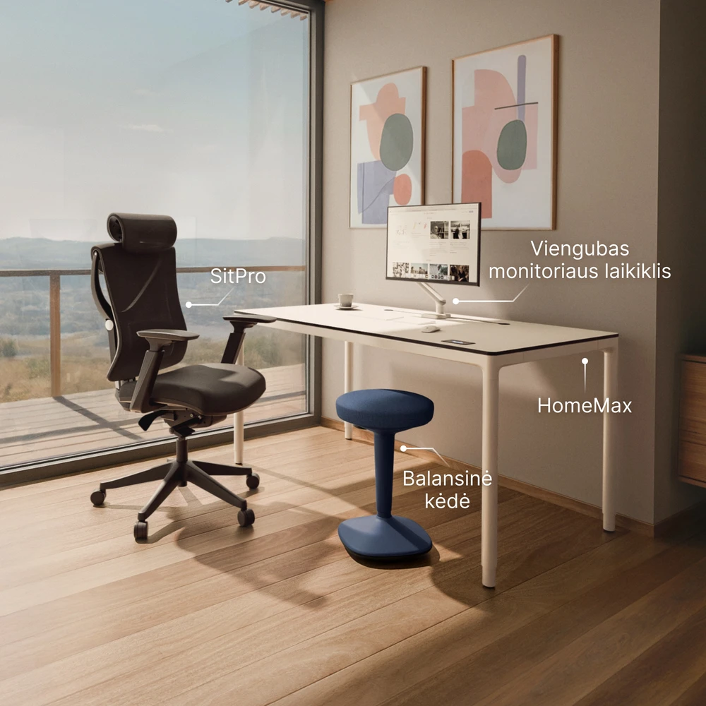 Ergonomiška balansinė kėdė Desktronic Mėlyna, Neslystantis pagrindas
