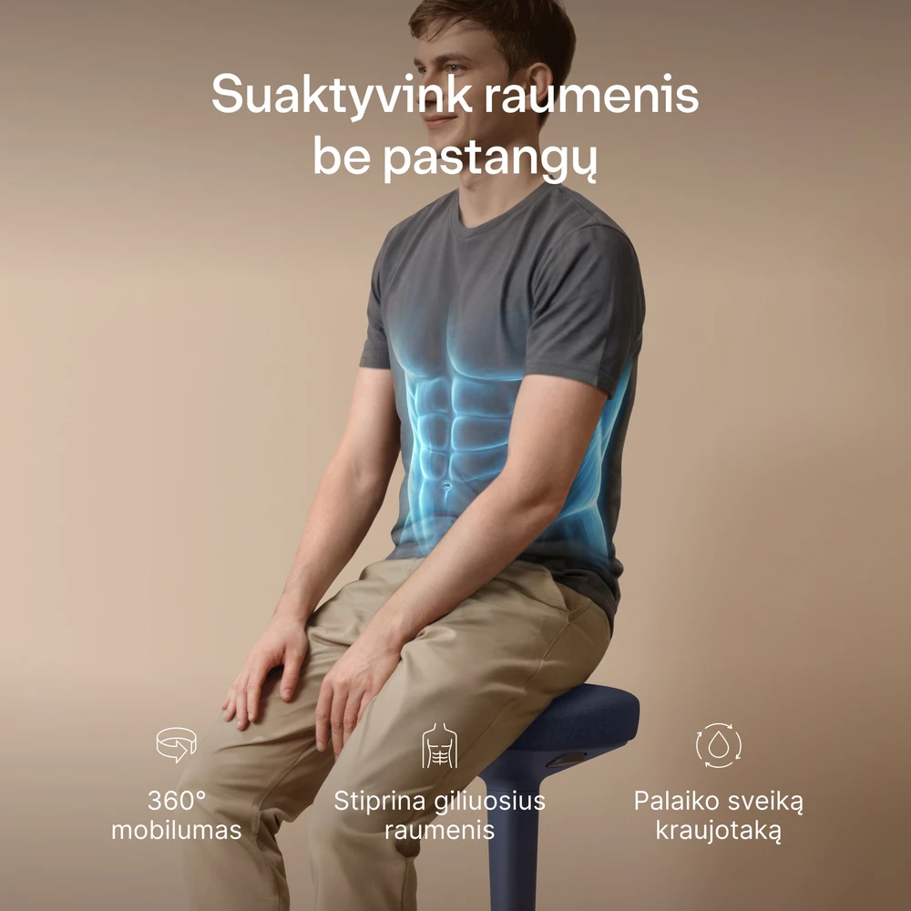 Ergonomiška balansinė kėdė Desktronic Mėlyna, Neslystantis pagrindas