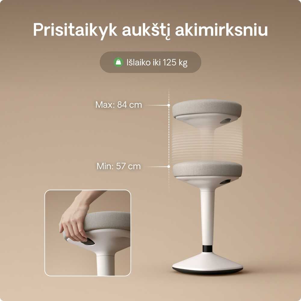 Ergonomiška balansinė kėdė Desktronic Pilka, Neslystantis pagrindas