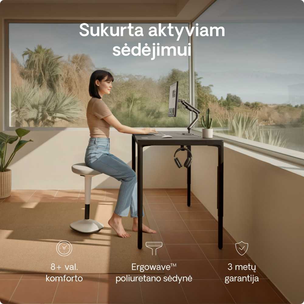 Ergonomiška balansinė kėdė Desktronic Pilka, Neslystantis pagrindas
