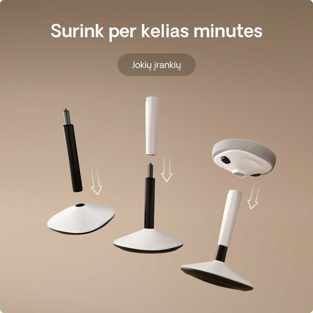 Ergonomiška balansinė kėdė Desktronic Pilka, Neslystantis pagrindas