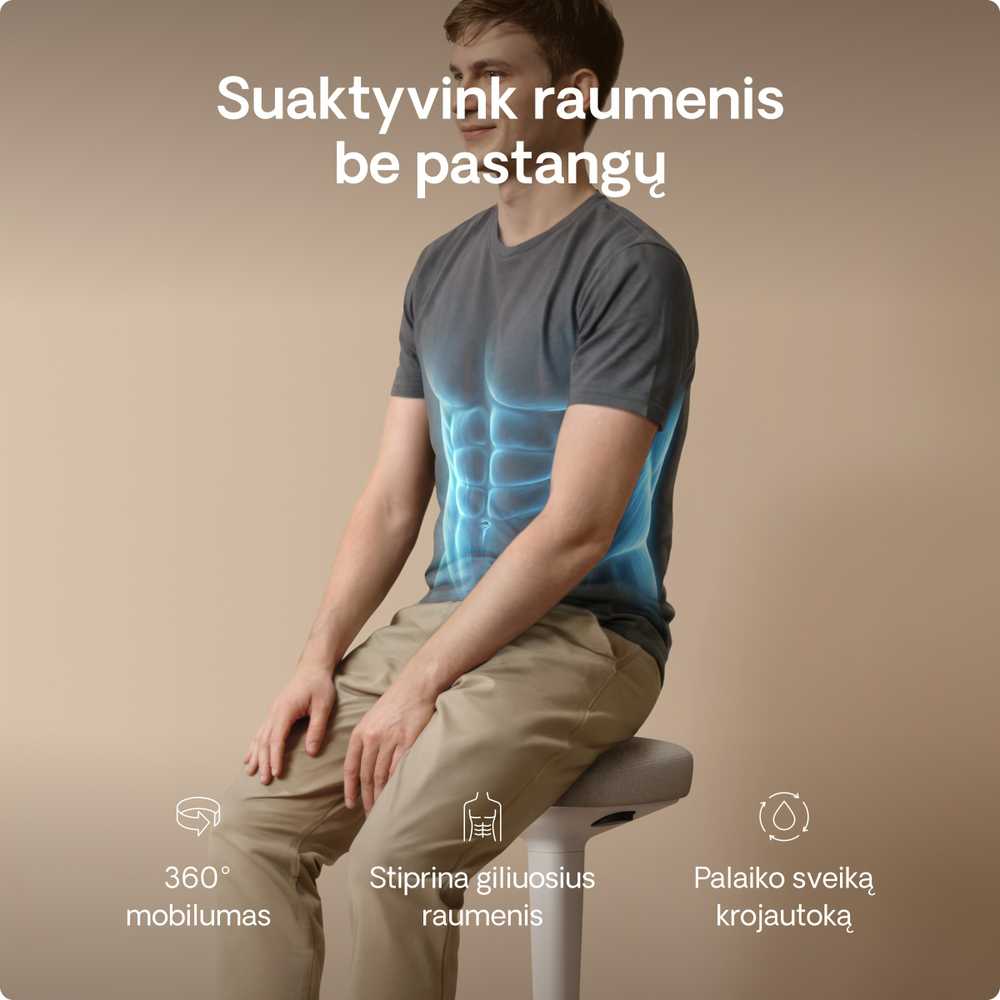 Ergonomiška balansinė kėdė Desktronic Pilka, Neslystantis pagrindas
