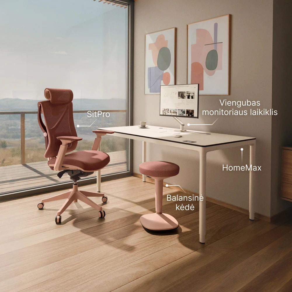 Ergonomiška balansinė kėdė Desktronic Rožinė, Neslystantis pagrindas
