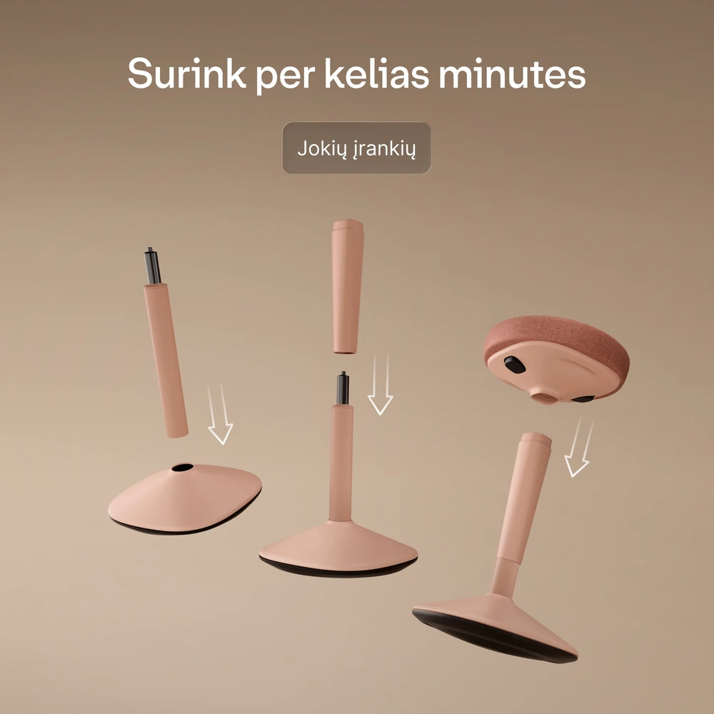 Ergonomiška balansinė kėdė Desktronic Rožinė, Neslystantis pagrindas