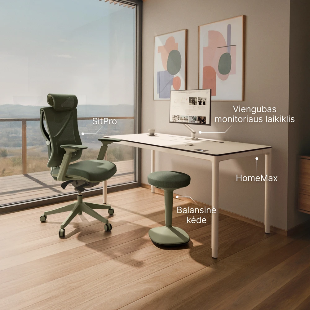 Ergonomiška balansinė kėdė Desktronic Žalia, Neslystantis pagrindas
