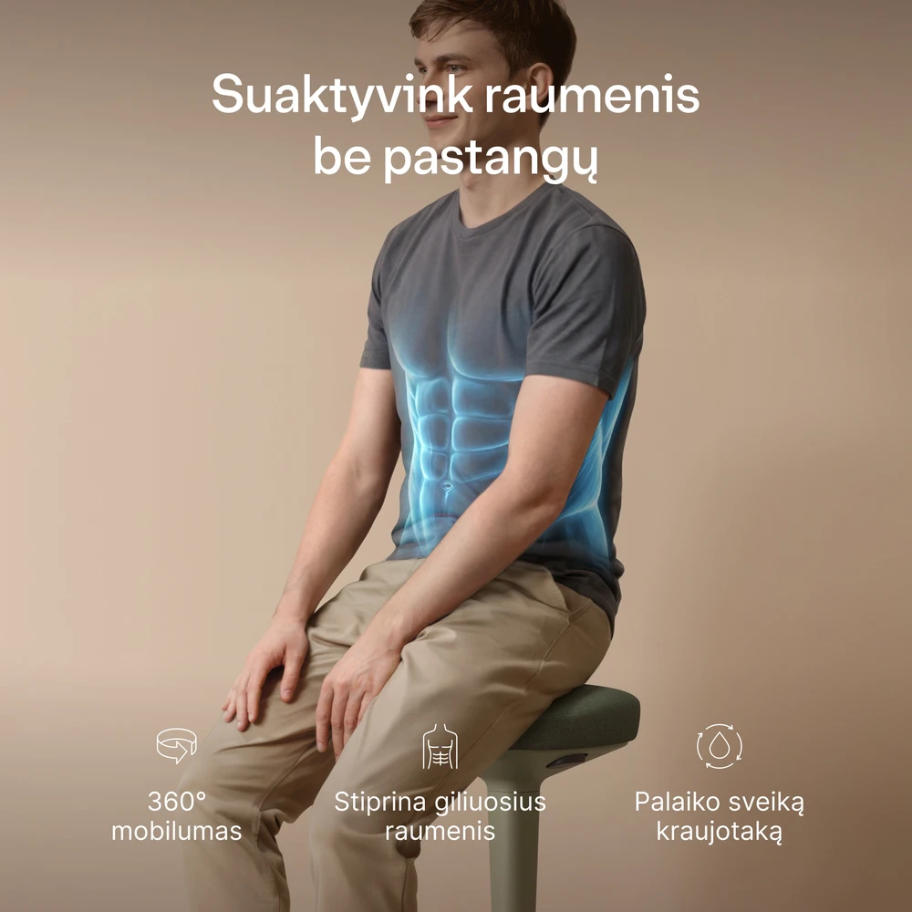 Ergonomiška balansinė kėdė Desktronic Žalia, Neslystantis pagrindas