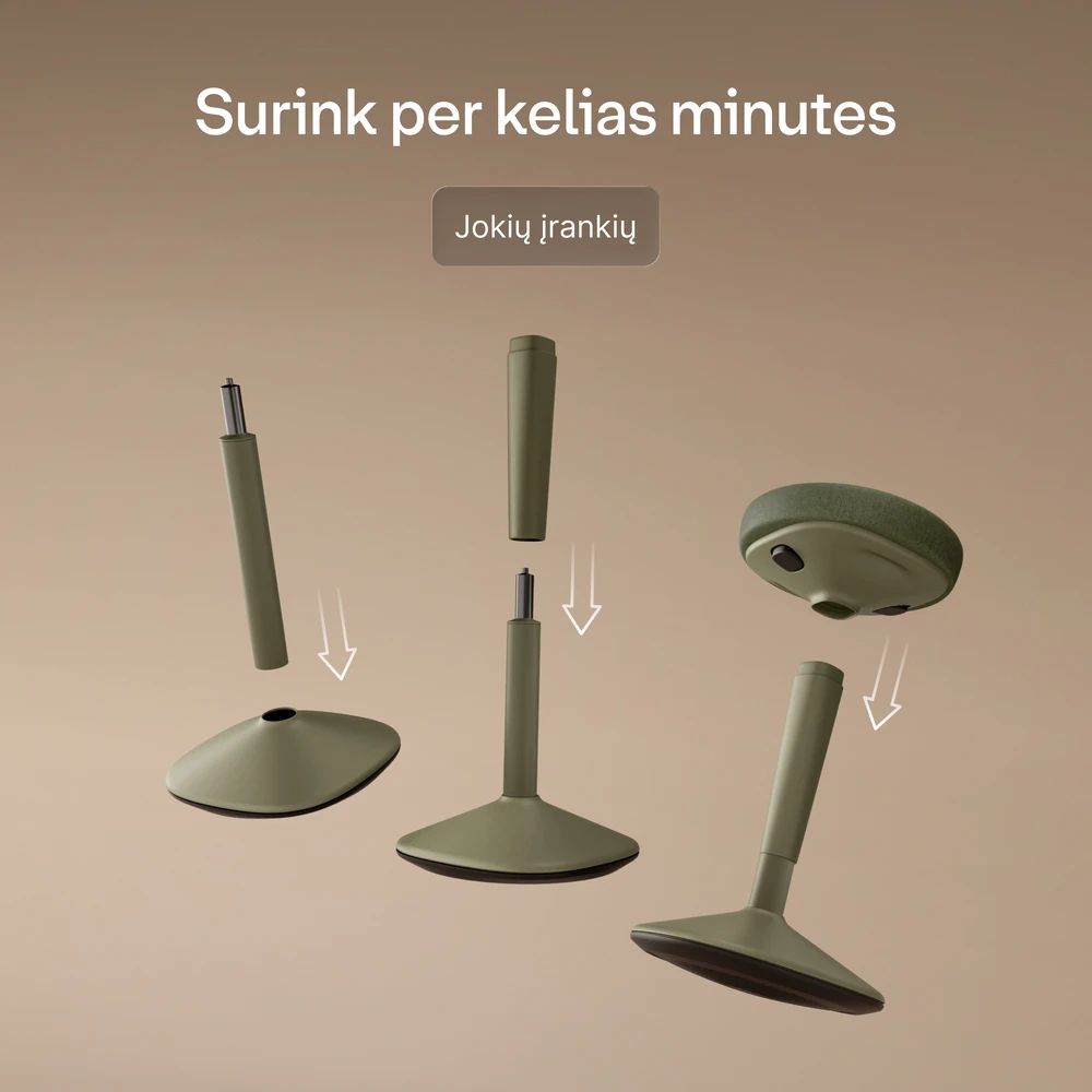 Ergonomiška balansinė kėdė Desktronic Žalia, Neslystantis pagrindas