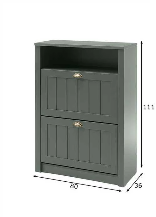 Batų spintelė Ascot, 80 x 36 x 111 cm, tamsiai žalia