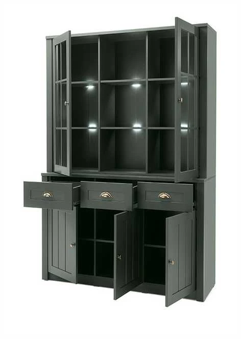 Bufetas Ascot, 130 x 35 x 196 cm, tamsiai žalia