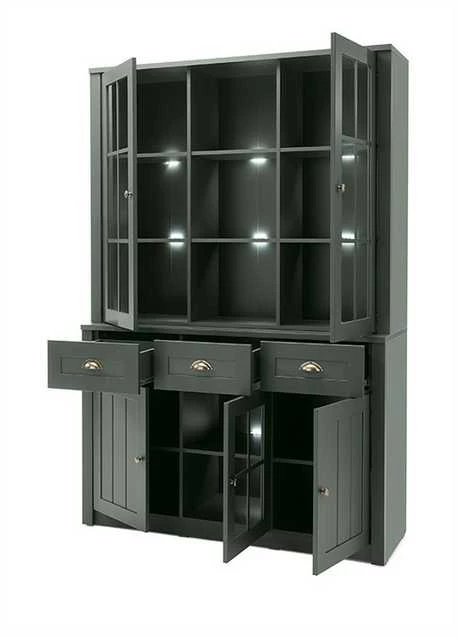 Bufetas Ascot, 130 x 35 x 196 cm, tamsiai žalia