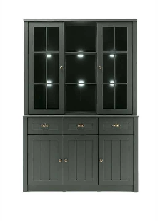 Bufetas Ascot, 130 x 35 x 196 cm, tamsiai žalia
