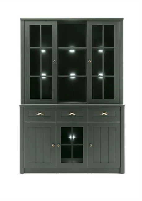 Bufetas Ascot, 130 x 35 x 196 cm, tamsiai žalia