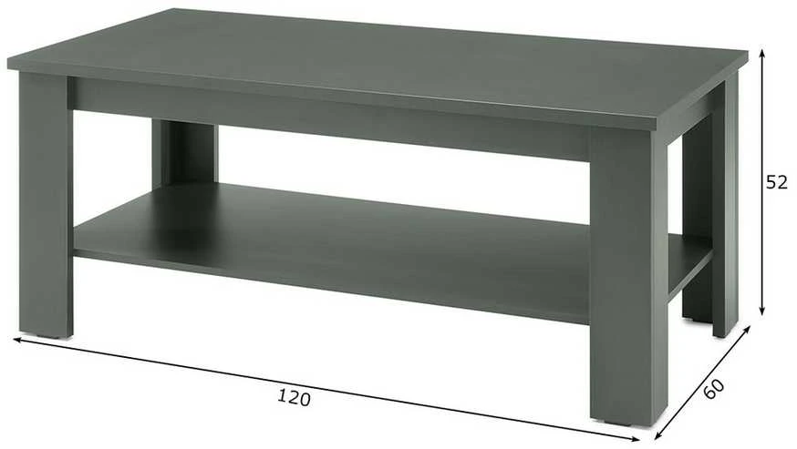 Kavos staliukas Ascot, 120 x 60 x 52 cm, tamsiai žalia