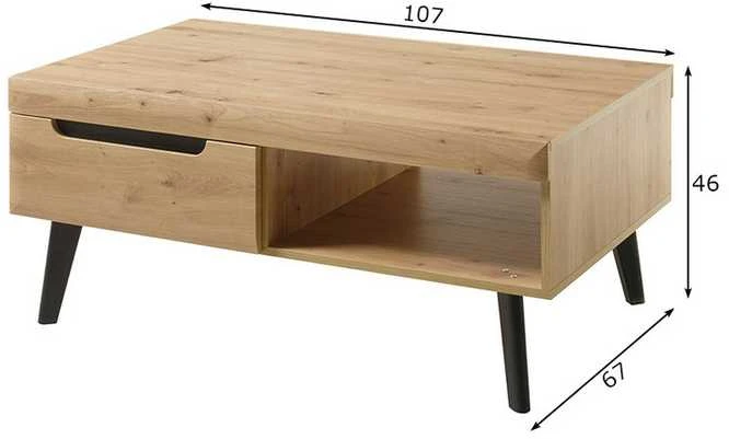 Kavos staliukas Imv Torge, 107 x 67 x 46 cm, ąžuolo spalvos