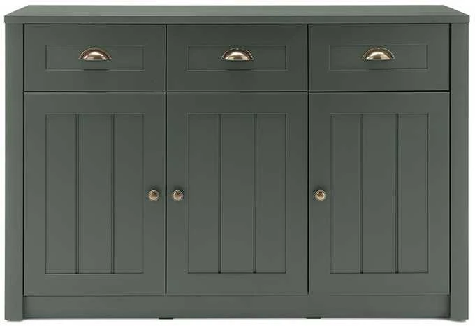 Komoda Ascot, 130 x 43 x 86 cm, tamsiai žalia