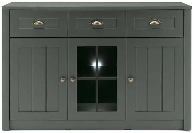Komoda Ascot, 130 x 43 x 86 cm, tamsiai žalia
