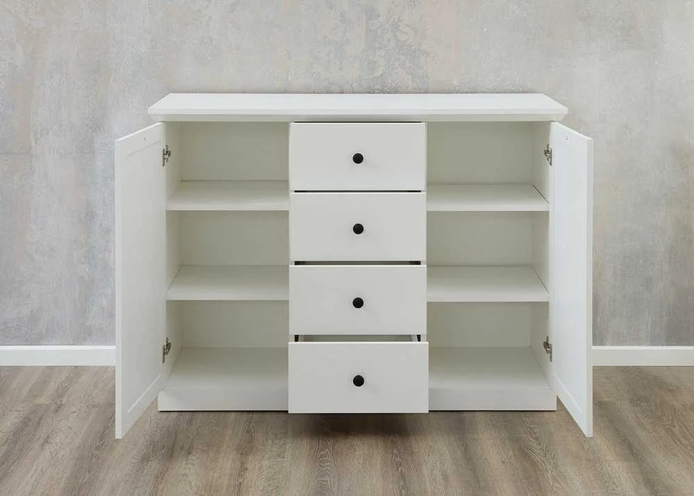 Komoda Baxter, 119 x 41 x 88 cm, balta