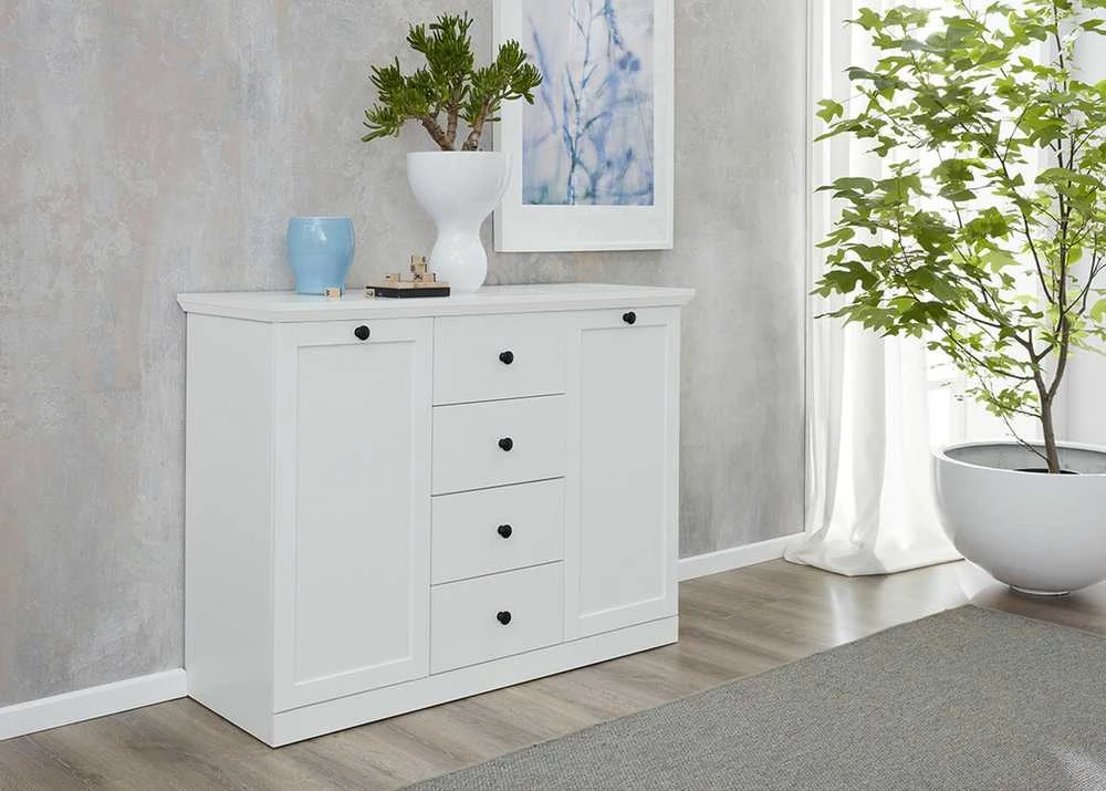Komoda Baxter, 119 x 41 x 88 cm, balta