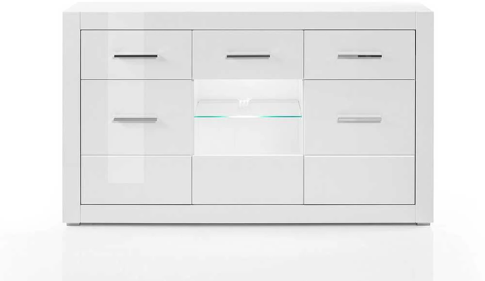 Komoda Bianco, 164 x 42 x 97 cm, baltas blizgesys