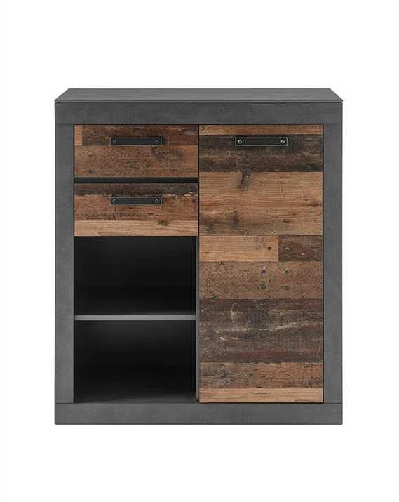 Komoda Brooklyn, 92 x 40 x 104 cm, ruda / pilka