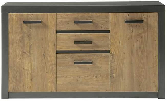 Komoda Brügge, 153 x 42 x 88 cm, kaštonas / pilka