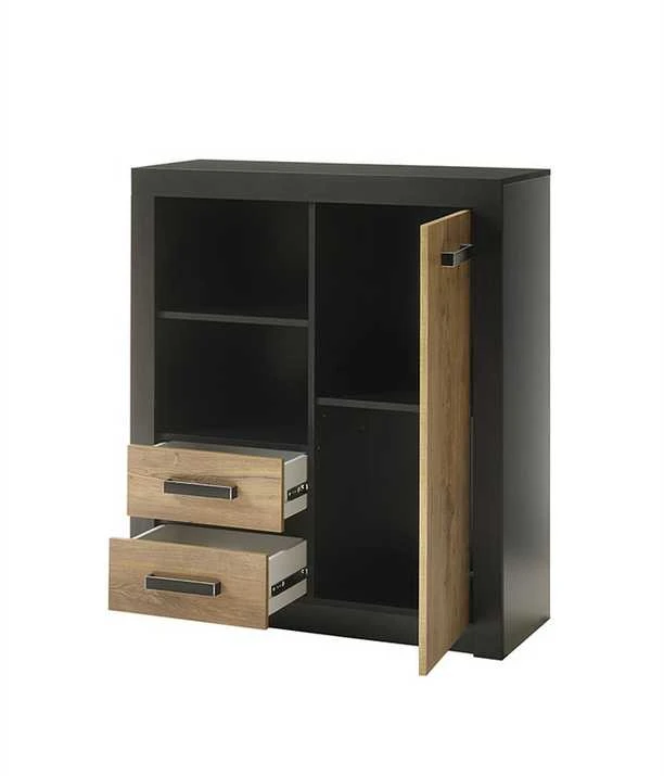 Komoda Brügge, 92 x 35 x 10, kaštonas / pilka