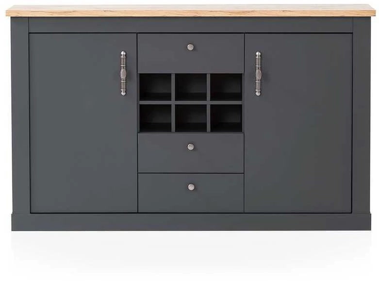 Komoda Catania, 169 x 45 x 104 cm, ąžuolinė / antracitas