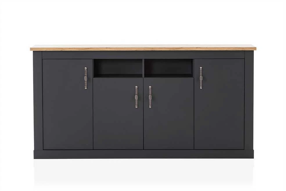 Komoda Catania, 200 x 45 x 104 cm, ąžuolinė / antracitas