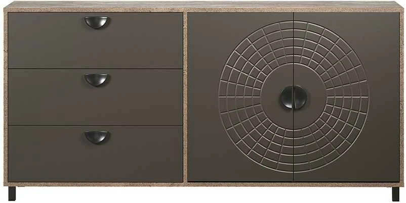 Komoda Fusion, 176 x 42 x 86 cm, pilka / ruda