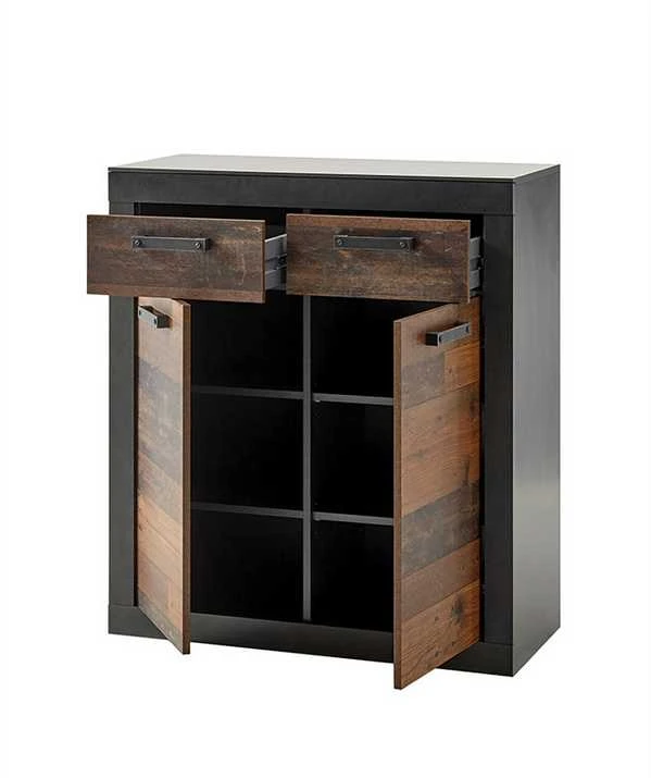 Komoda Brooklyn, 92 x 40 x 104 cm, ruda / pilka